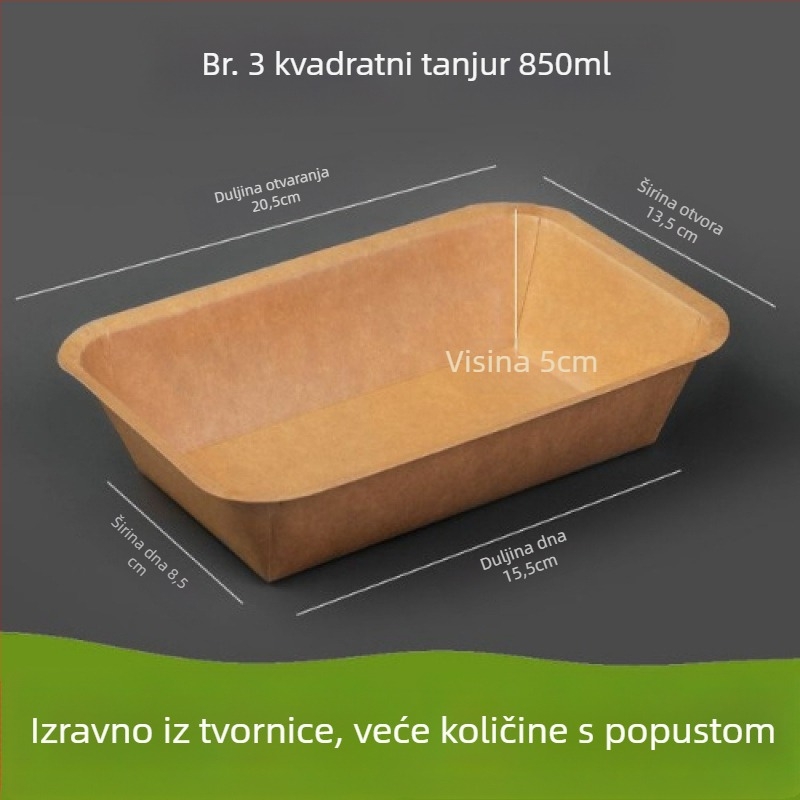 Jednokratna posuda od Kraft papira za piknik i roštilj, pogodna za ražnjiće i grickalice