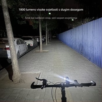 Biciklističko svjetlo 1800 lumena, 4 LED, vodootporno, Type-C punjenje, za planinske bicikle