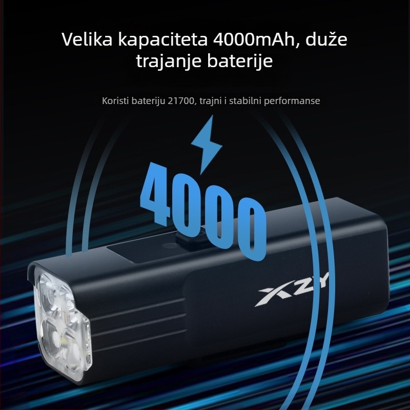 Biciklističko svjetlo 1800 lumena, 4 LED, vodootporno, Type-C punjenje, za planinske bicikle