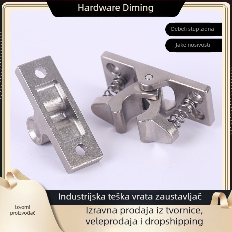 Industrijski teški stopper za vrata od legure cinka, galvanizirana površina, zidni montažni, ručno upravljanje