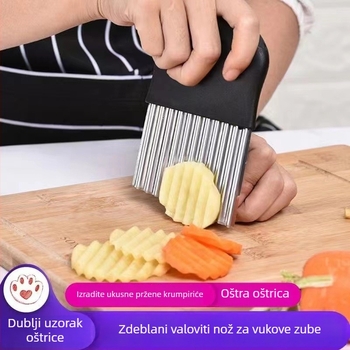Rezač za krumpir s cvjetnim oblikom i valovitom oštricom – nehrđajući čelik 201, za kućnu upotrebu