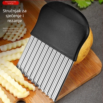 Rezač za krumpir s cvjetnim oblikom i valovitom oštricom – nehrđajući čelik 201, za kućnu upotrebu