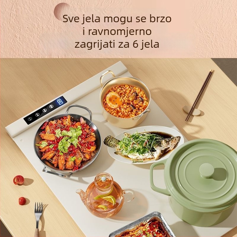 Three Little Chefs pametna silikonska grijaća ploča za hranu, rolajući kućni grijač hrane, 620x400 mm, 300 W, 220 V, 2 kg, prilagodljivo
