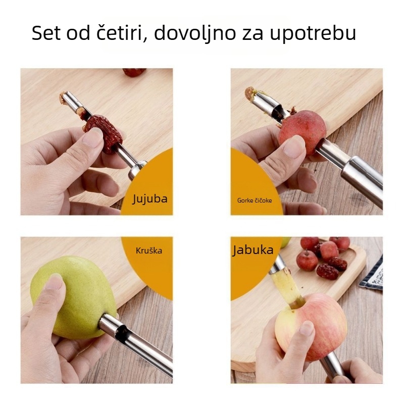 Nerđajući čelik – alat za izdvajanje središta plodova, višefunkcionalni korer za jabuke i kruške