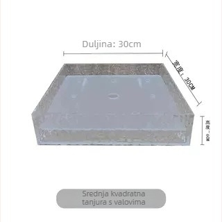 Melaminska kvadratna ploča s glaziranom površinom, stil Novi kineski stil, japanski nadahnut tanjur za sashimi i morsku hranu