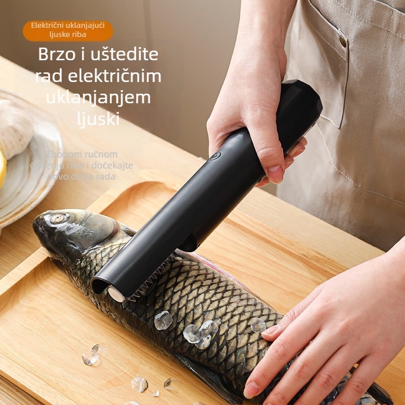 Bežični električni alat za uklanjanje ljuske ribe, nehrđajući čelik, mogućnost prilagodbe s punjačem, kuhinjski gadget