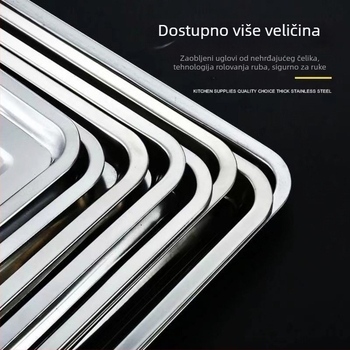 Dingfa Nehrđajući čelik plitka kvadratna posuda, speglana površina, promjer 18–18,9 cm, za pečenje, parenje i roštilj
