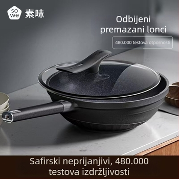 Wok od Maifan kamena - dvostrana non-stick tava, višeslojno dno, za opće štednjake
