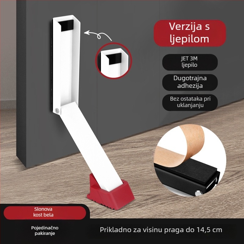 Željezni štoper za vrata, ugradnja ispod vrata, mat završetak, jednostavan i moderan dizajn, standardni tip