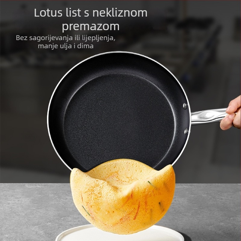 Aluminijska tava s neprijanjajućim premazom za plinske i indukcijske ploče, složeno dno, mogućnost ispisa logotipa.