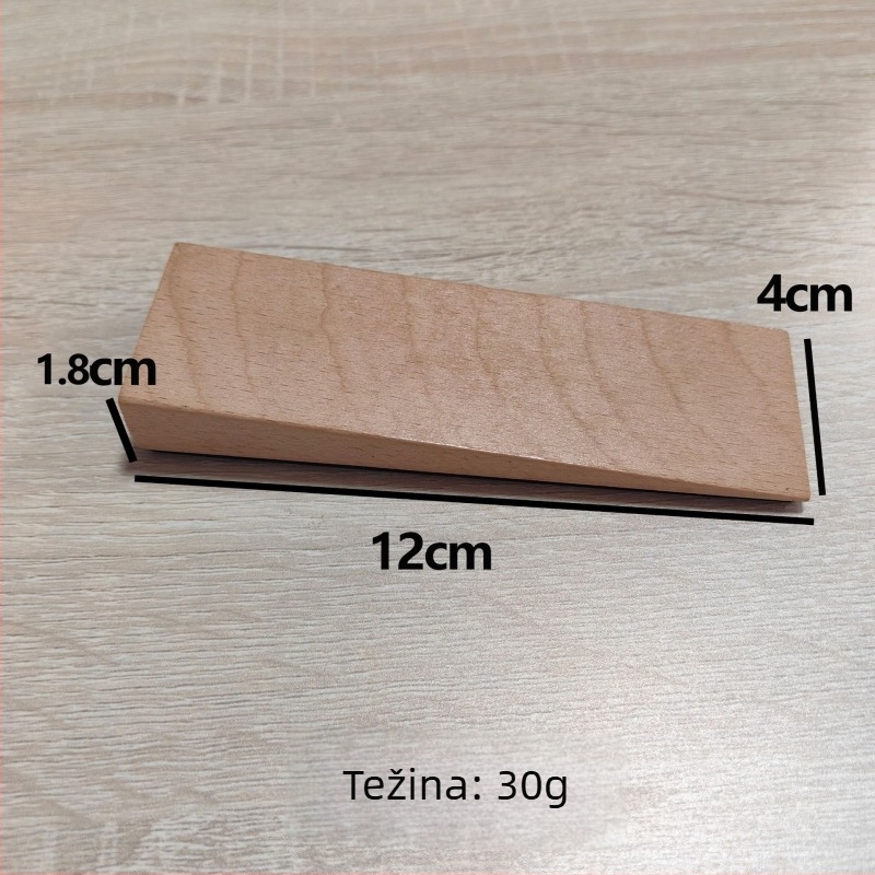 Podni stopper za vrata, dugi trokutasti drveni model, materijal plastika, površina s drvenim uzorkom, ručno upravljanje