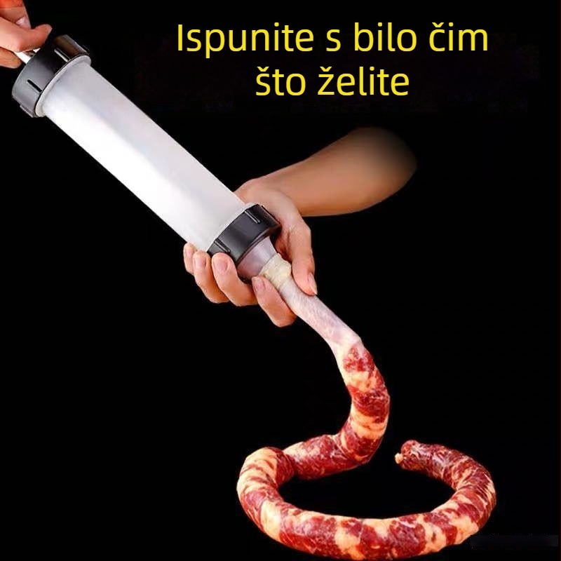 Ručni napunjač kobasica za kućnu upotrebu — ručno pritiskanje, alat, PP/nerđajući čelik, prilagodljivo