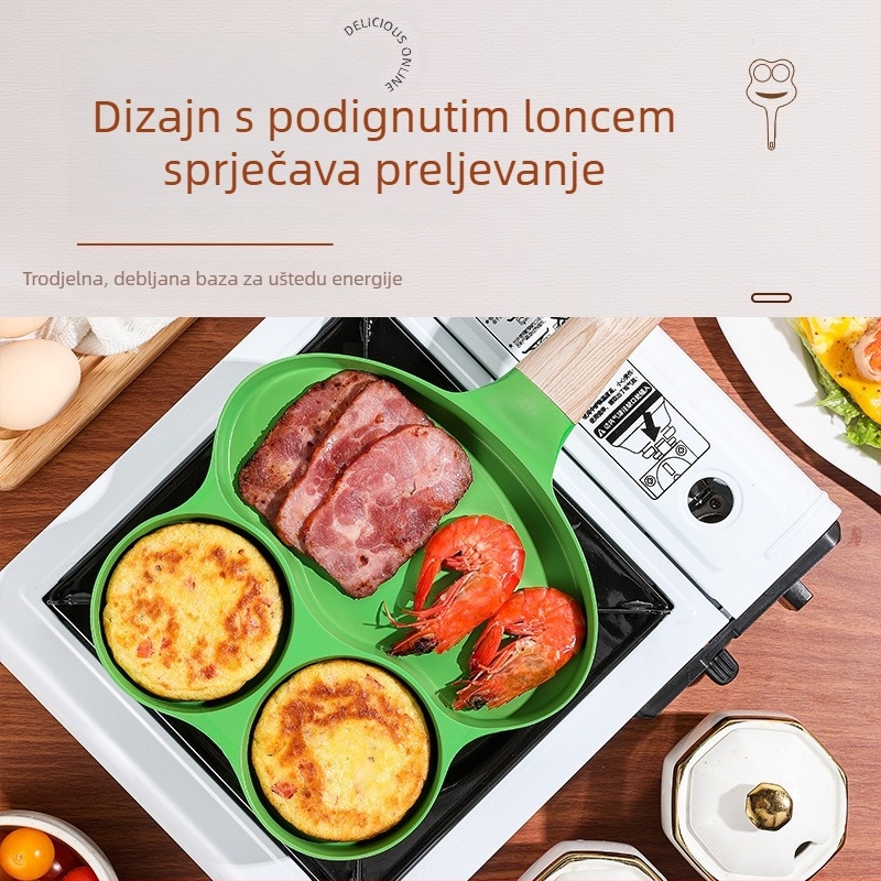 Tiganj za omletu u obliku žabe, Maifan kamen premaz, aluminijska lak, ne-ljepljiv, duboko dno, 0,8 kg