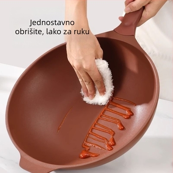 Wok od Purple Sand s nepriľnavim površinom, pogodan za indukciju, stakleni poklopac