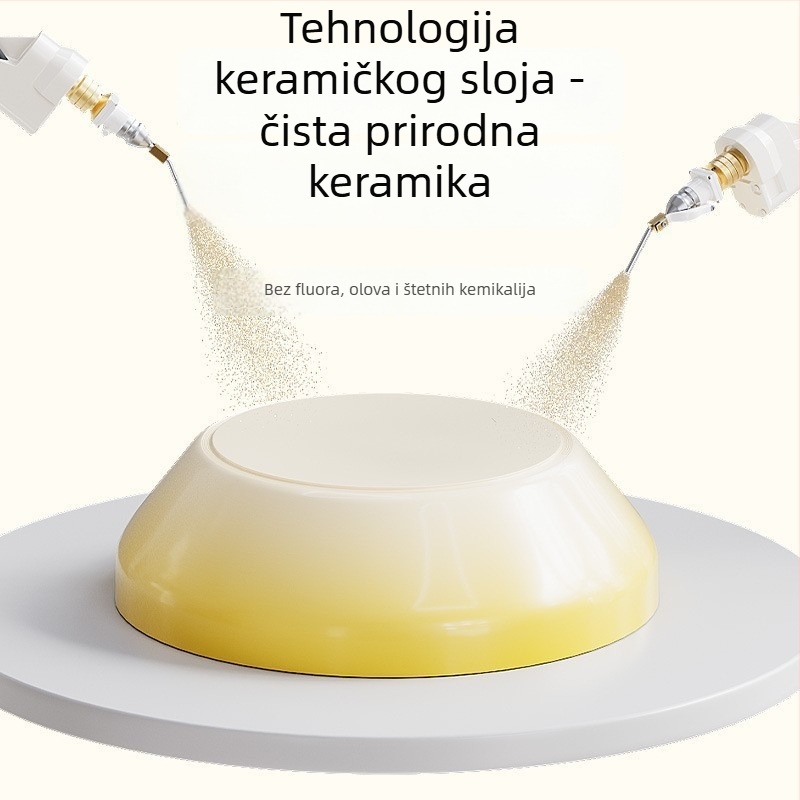 Željezni tiganj s neprijanjivim premazom, dvostruko dno, kineskog stila, 1,3 kg, kompatibilan sa svim štednjacima