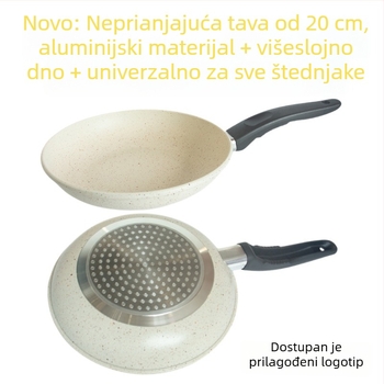 Hanle tigan s Maifan kamenom, neprijanjajući, aluminijsko odljeveno tijelo, višenamjenski tiganj za odreske i palačinke, model HL-T20