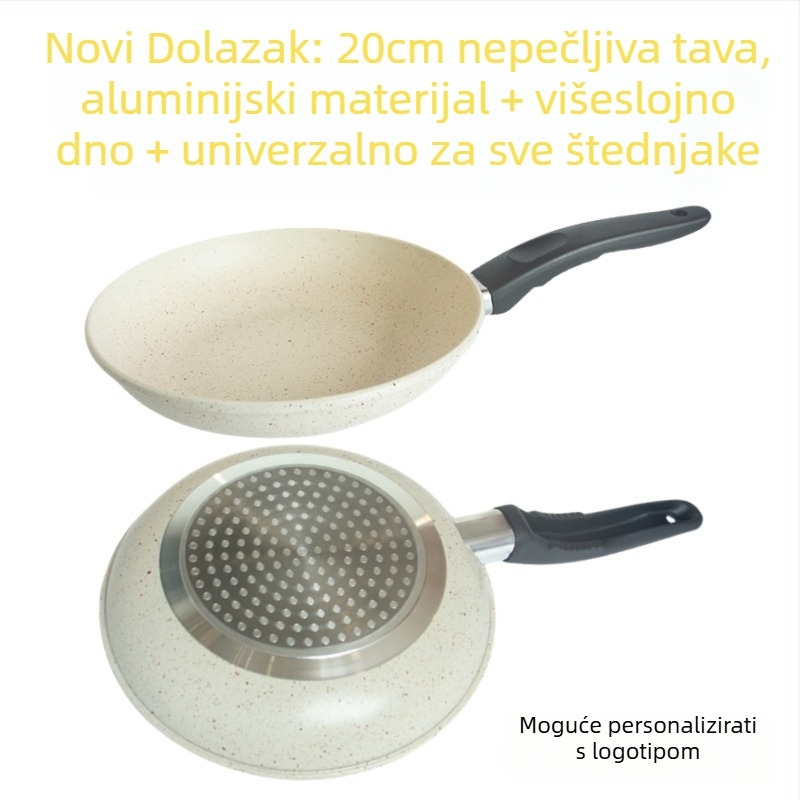 Hanle tigan s Maifan kamenom, neprijanjajući, aluminijsko odljeveno tijelo, višenamjenski tiganj za odreske i palačinke, model HL-T20