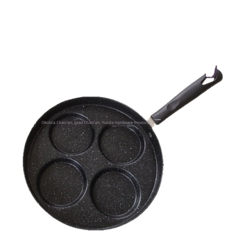 Četiri otvora non-stick tava za jaja s formom za omletu, doručak s plosnim dnom, višenamjenska, kompatibilna s indukcijom