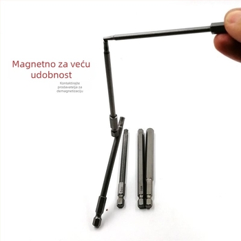 YWER S2 čelični prošireni set hex socket glava bitova s magnetskim završecima za električne bušilice i odvijače