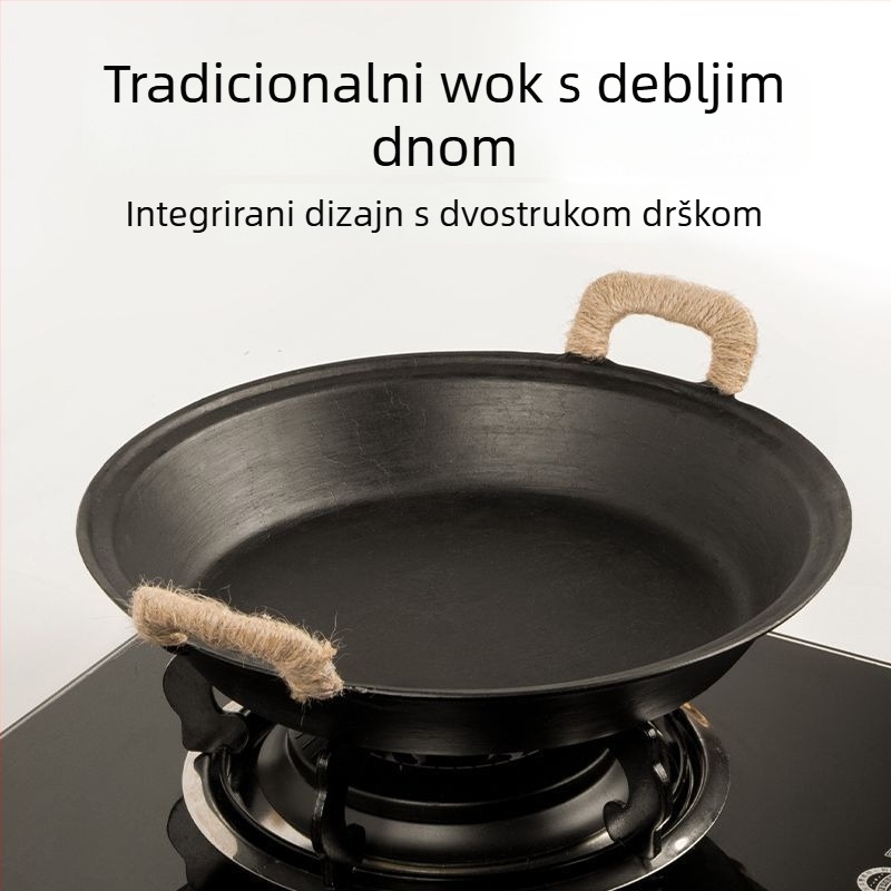 Ljevana tava s dvjema ručkama, debeli dizajn, nepriľjava površina, idealna za omlete i palačinke, kompatibilna sa svim štednjacima