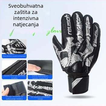 Rukavice vratara s zaštitom prstiju, PU debeli, latex protiv klizanja, Anxin, Unisex, Nogomet