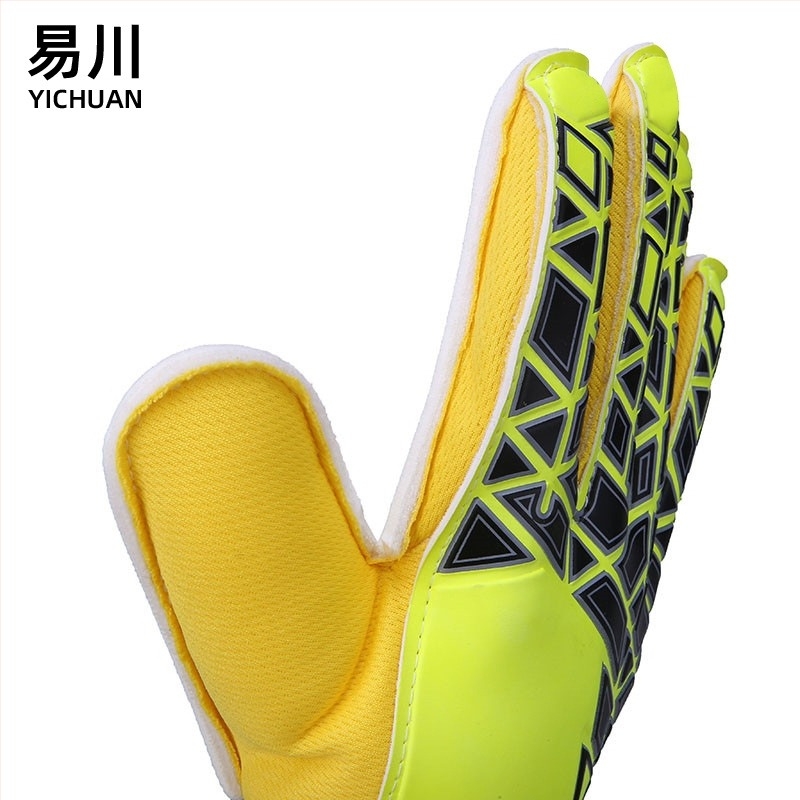 Nogometne vratarske rukavice, PU materijal, debeli protivklizni grip, laserski uzorak, za trening i utakmice (unisex; marka Yichuan)