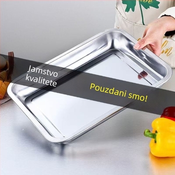 Pravokutni nehrđajući kuhinjski pladanj, jednobojni, moderni minimalistički dizajn