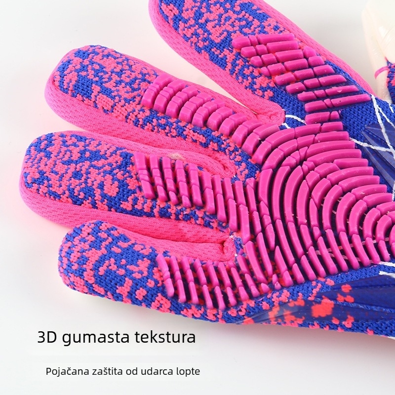Nogometne golmanske rukavice: materijal - nylon i prirodni latex; logo - prilagođeno; šifra proizvoda Njf–001–1; marka - Antarctic wind fitness products; primjena - nogomet