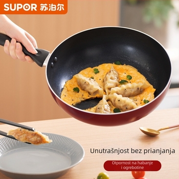 Wok od aluminijske legure s neprišljivim premazom (višeslojno dno • poklopac od kaljenog stakla • kompatibilan s indukcijskim pločama)