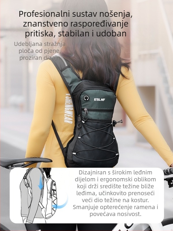 Eslnf-091 Ruksak za hidrataciju na biciklu, 16 L kapaciteta, Najlon + Poliester, vodootporan