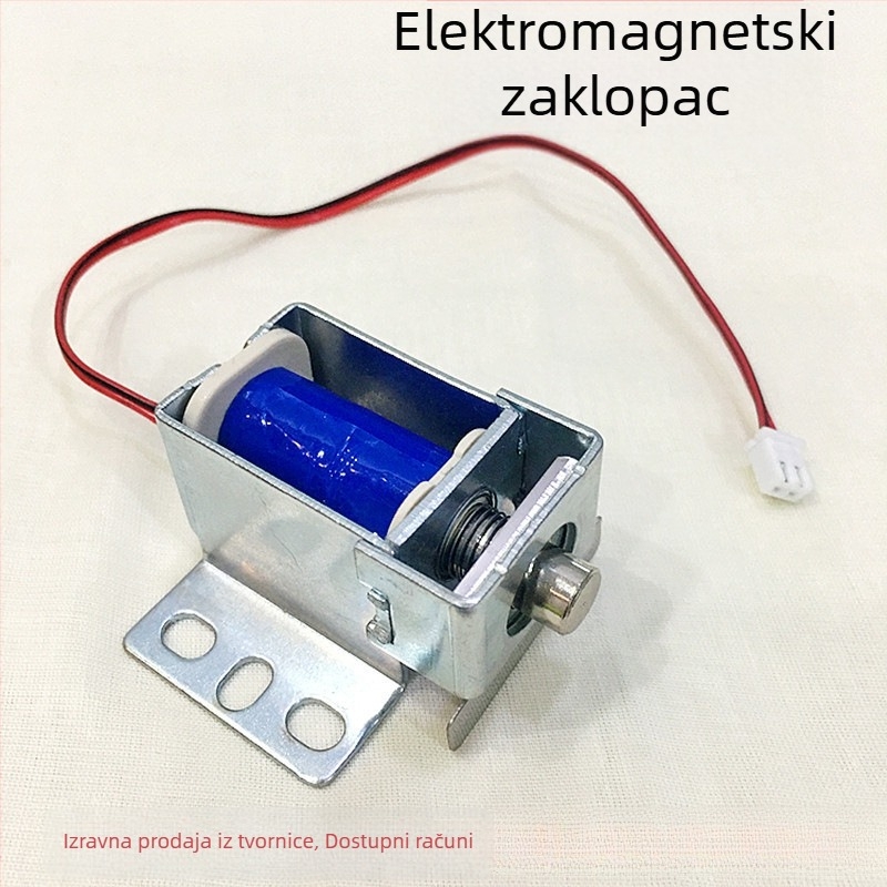 Elektromagnetni zaključak 6V, mali elektromagnet i ručica za guranje i vuču vrata