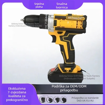 10 mm litij-ionski bežični bušilica s pištolnim držajem, višenamjenski, automatsko zaključavanje čeljusti, naprijed/natrag, set bušilica i odvijača