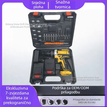 10 mm litij-ionski bežični bušilica s pištolnim držajem, višenamjenski, automatsko zaključavanje čeljusti, naprijed/natrag, set bušilica i odvijača