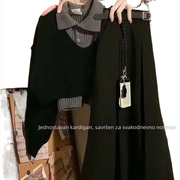 Dvodijelni set: kratki pleteni top i plisirana mini suknja, Mercerizirani PVC-Spandex materijal, proljeće 2025