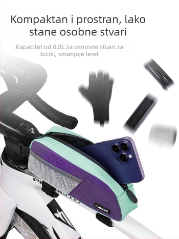 Torba za gornji okvir i prednju šasiju za brdske i cestovne bicikle – Veliki kapacitet, Model Yq-103, PU+poliester, Marka Yiquan