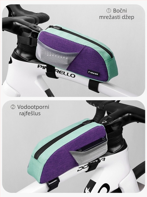 Torba za gornji okvir i prednju šasiju za brdske i cestovne bicikle – Veliki kapacitet, Model Yq-103, PU+poliester, Marka Yiquan