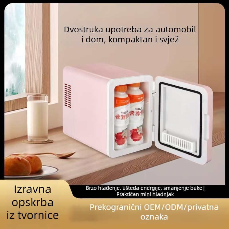 Prijenosni automobilni hladnjak s funkcijom grijanja i hlađenja, zapremina 6-10 L, 12V/220V, 30-42W, hlađenje do 4°C / grijanje do 65°C