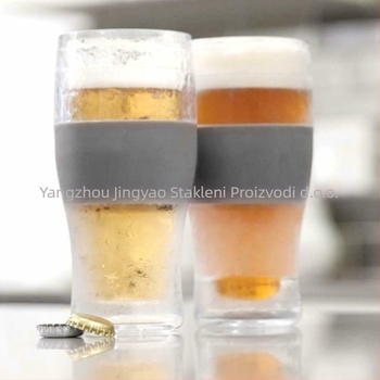 Dvostruka staklena čaša od borosilikata – 470 ml, održava hladno i toplo, zaštita od opekotina, cilindrični oblik