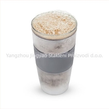 Dvostruka staklena čaša od borosilikata – 470 ml, održava hladno i toplo, zaštita od opekotina, cilindrični oblik