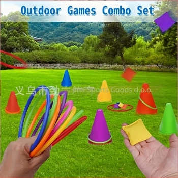 Trening set za nogomet: konusno-prstenasti set za bacanje, PE materijal, brend Strength