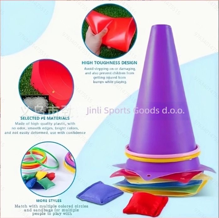 Trening set za nogomet: konusno-prstenasti set za bacanje, PE materijal, brend Strength