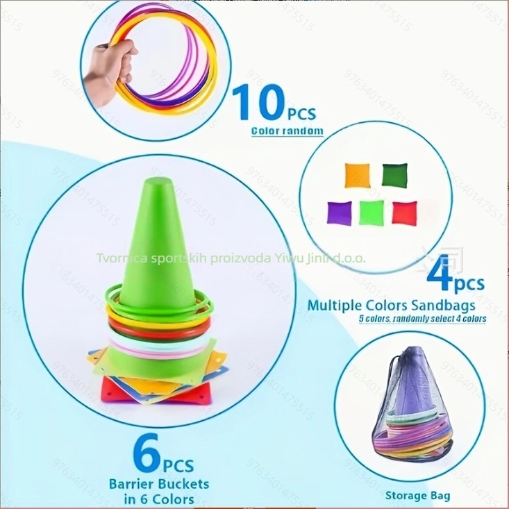 Trening set za nogomet: konusno-prstenasti set za bacanje, PE materijal, brend Strength