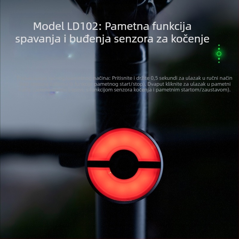 Leadbike punjivo stražnje svjetlo za bicikl s Type-C, dvostrukim nosačem i pametnim senzorom kočnice