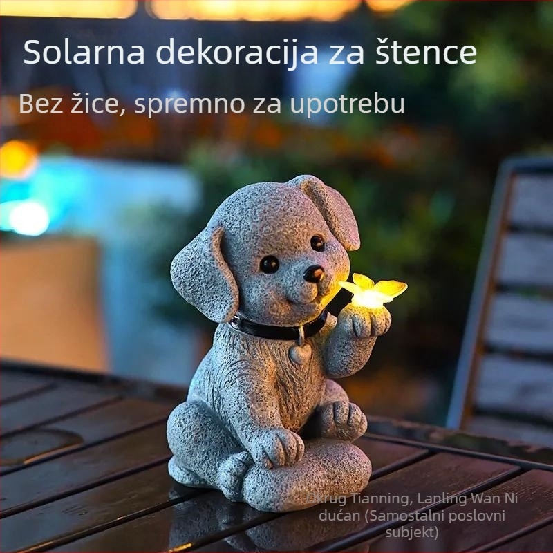 Yeni vrtne životinjske figurice sa svilenim cvijećem: mačka, pas i zec
