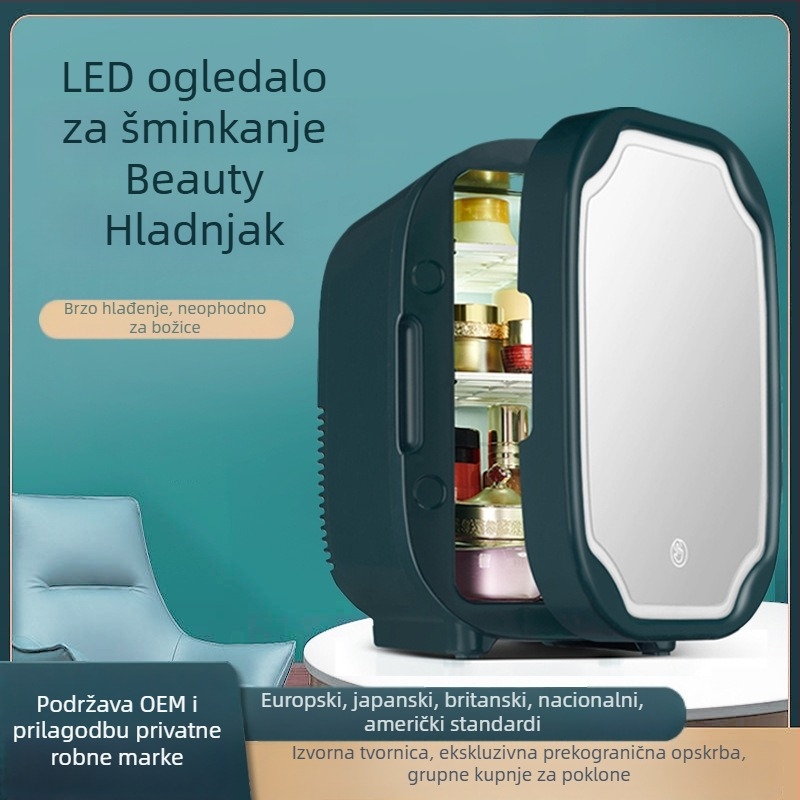 Polaroid 8L termoelektrični mini hladnjak za automobil za kozmetiku i njegu kože, prijenosni 12V/220V