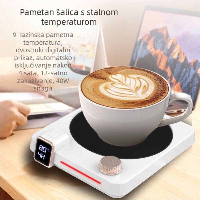 Podložak za čašu kave s konstantnom temperaturom, grijanje, timer i pametno upravljanje, napajanje AC, 220W, 111–240V