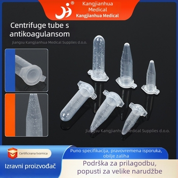 Jednokratne antikoagulantne centrifugne cijevi, s oštrim dnom, kriogene, marka Kang Jianhua