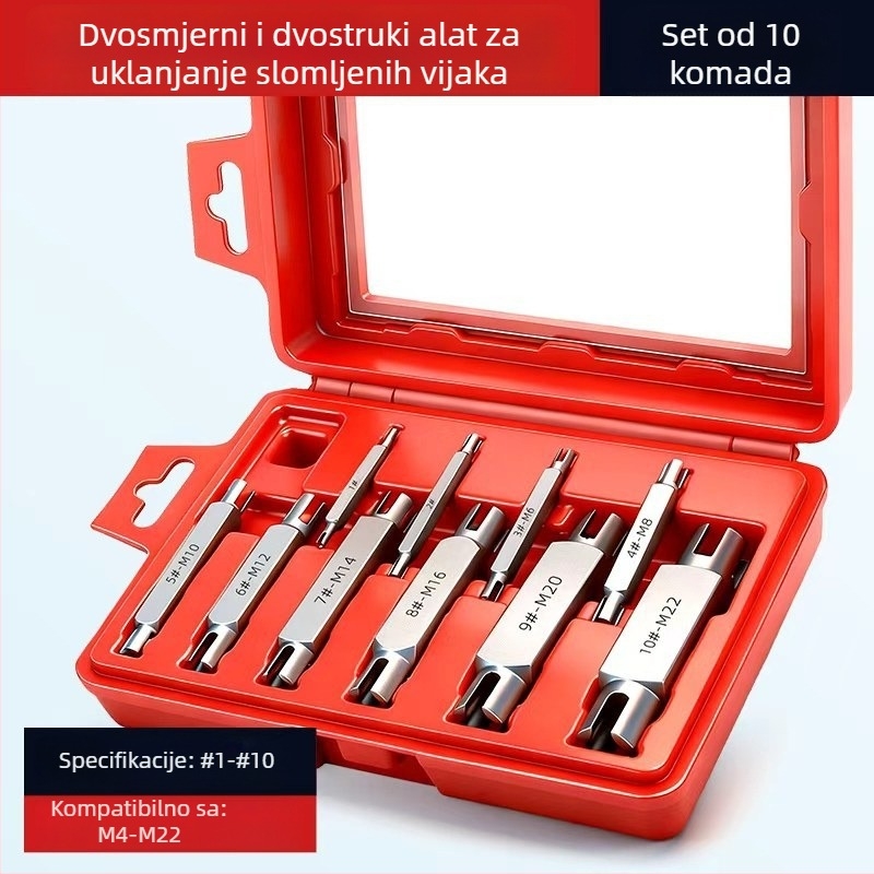 Set za uklanjanje prekinutih navoja – dvostruki glavi alat (ručno)