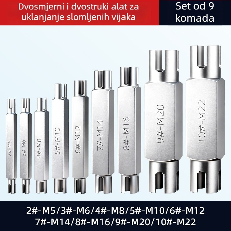 Set za uklanjanje prekinutih navoja – dvostruki glavi alat (ručno)