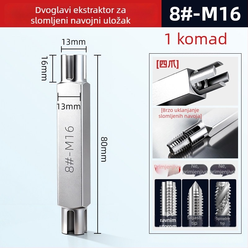 Set za uklanjanje prekinutih navoja – dvostruki glavi alat (ručno)